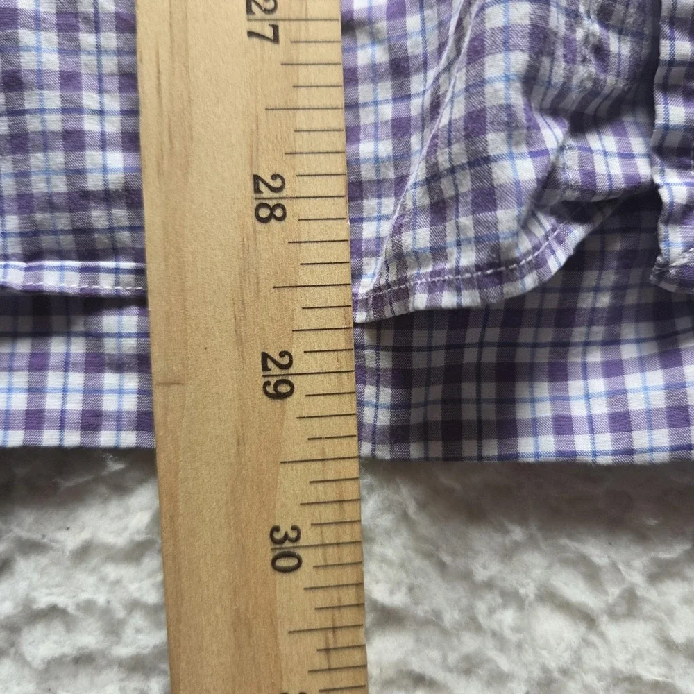 Polo Ralph Lauren Shirt Mens Medium Purple Plaid Long Sleeve Stretch Button-Down